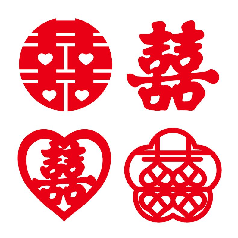 Wedding supplies: Non-woven fabric hand-thrown, wedding bed, small "happy" character stickers, wedding room decoration, bed pressing, mini fruit plate, double happiness Item Picture
