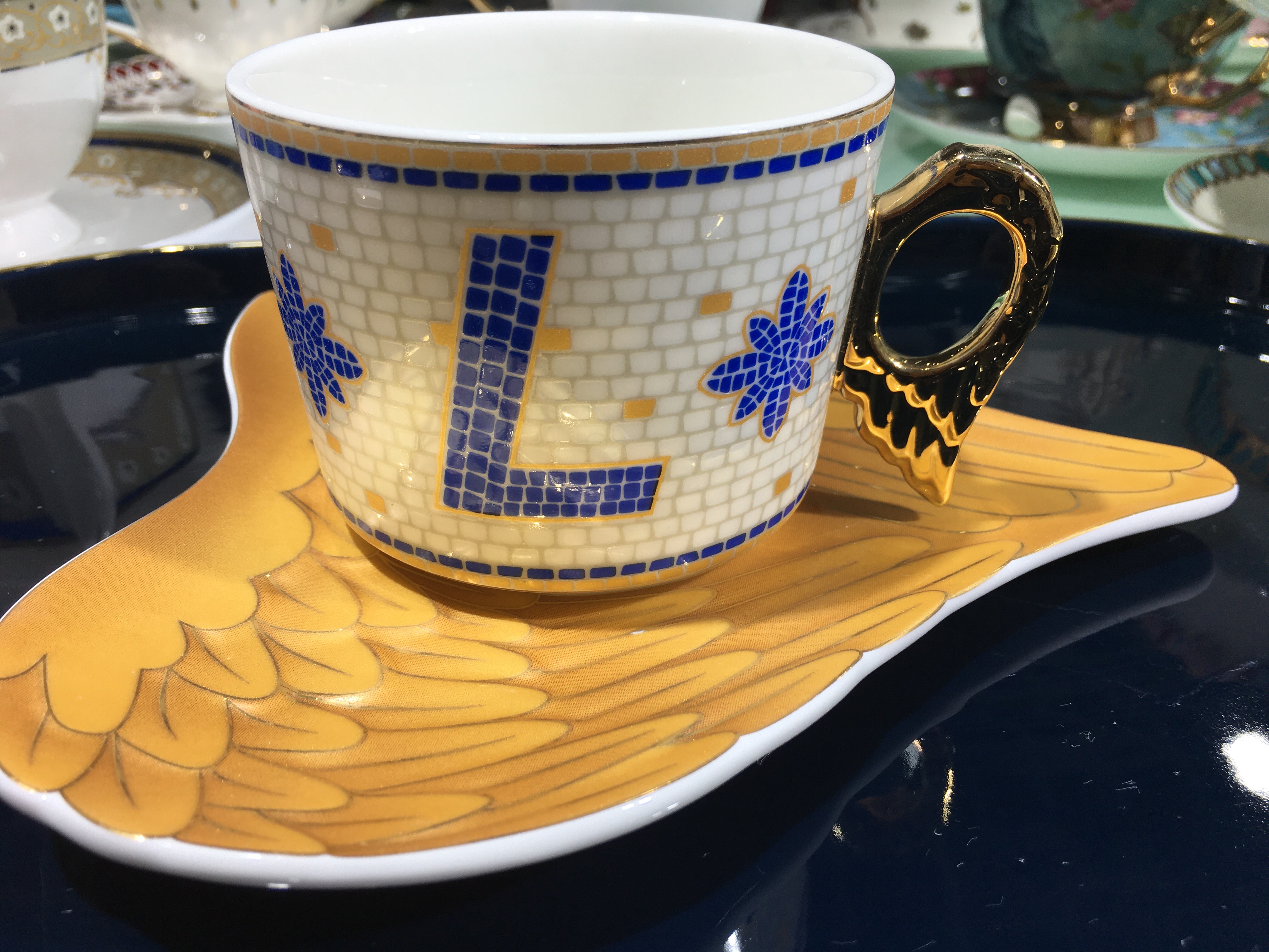 Love新款陶瓷咖啡杯碟包金产品图