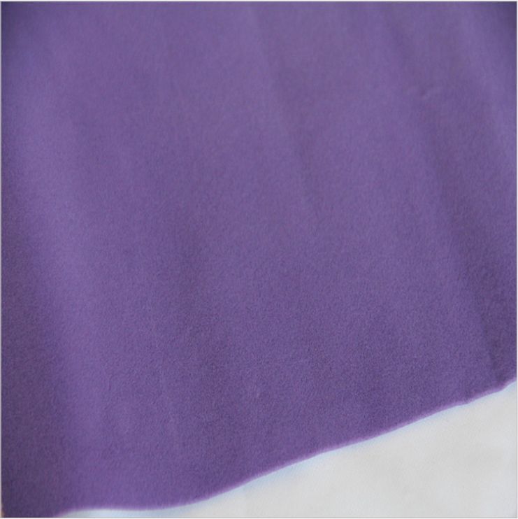 现货手表盒包装紫色水刺无纺底长毛尼龙植绒布可提供背胶绒布白底实物图