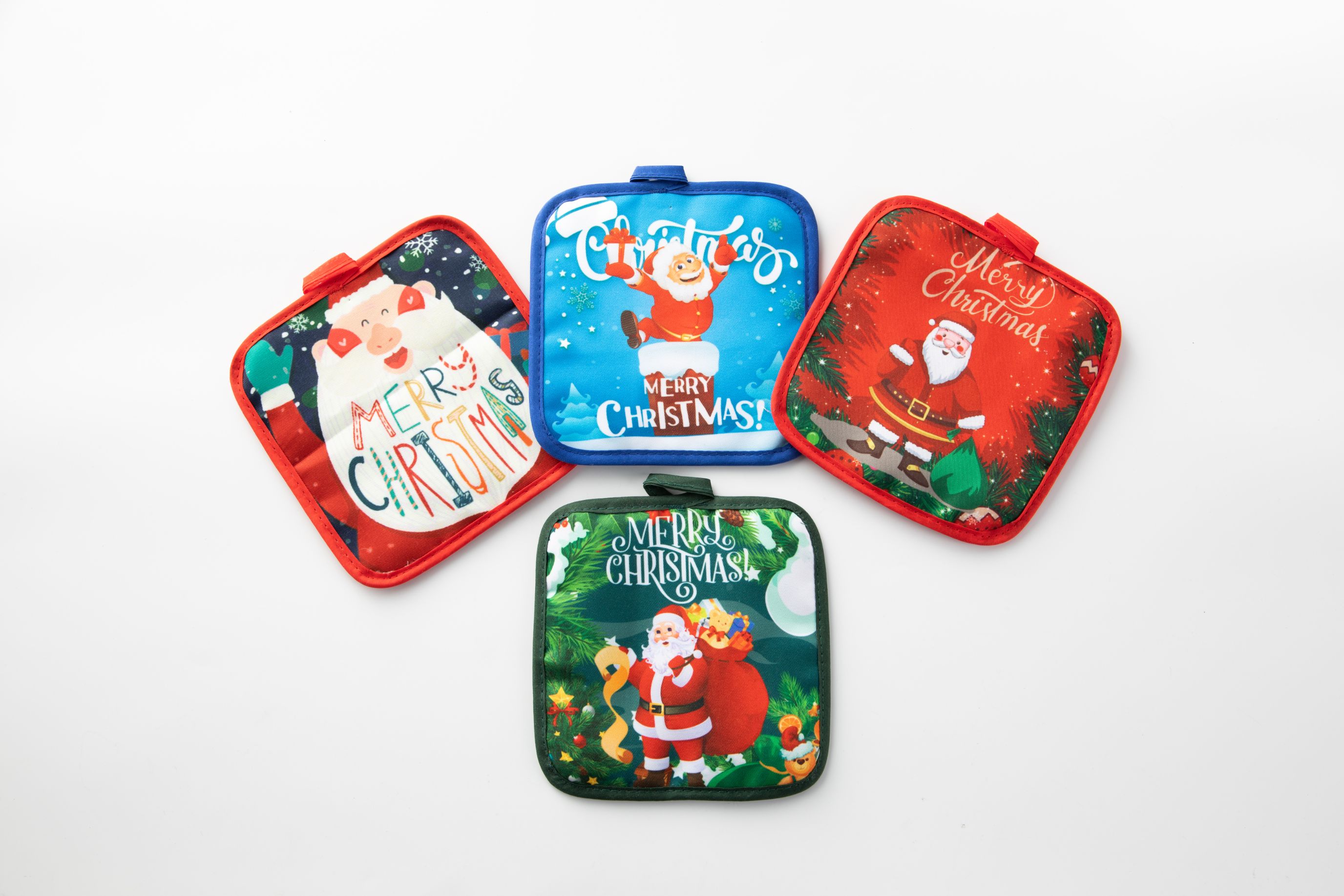 Hot Christmas Twill Microwave Oven Baking Glove Mat 2 Sets Item Picture