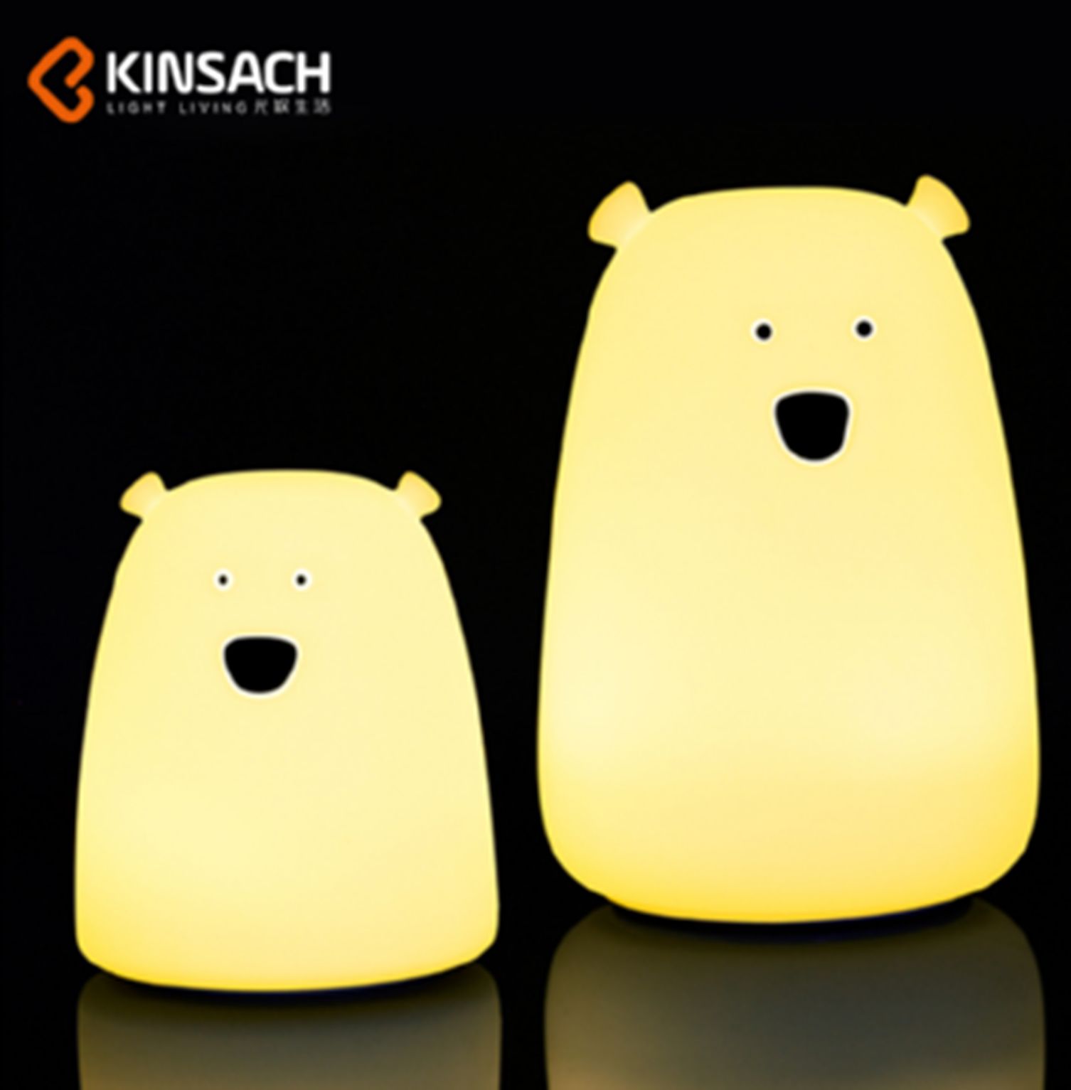 Yiwu good pineapple Head KS-605 Cat/White bear Silica gel lamp /G2-15267