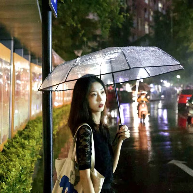 韩国透明雨伞女折叠全自动开收伞森系三折学生晴雨伞男小清新网红