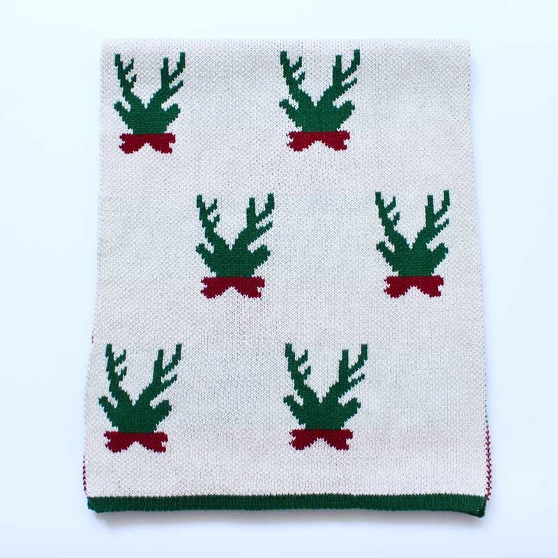 圣诞节小鹿针织围巾详情图2