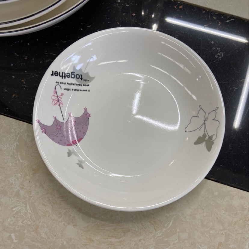 والمظلة، شكل الطبق الخزفية ذات اللون الأبيض النقي، أنواع مختلفة Specification image