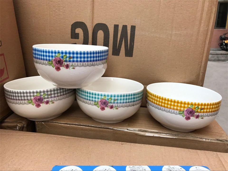 BOC-125 5.5寸烤花骨瓷碗14X7.4CM