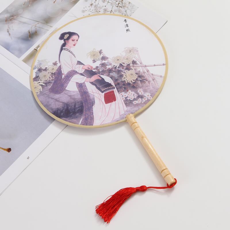 夏季中国风团扇牡丹宫扇古典绢布跳舞蹈扇子女汉服宫廷宫扇汉服演出拍摄详情图9