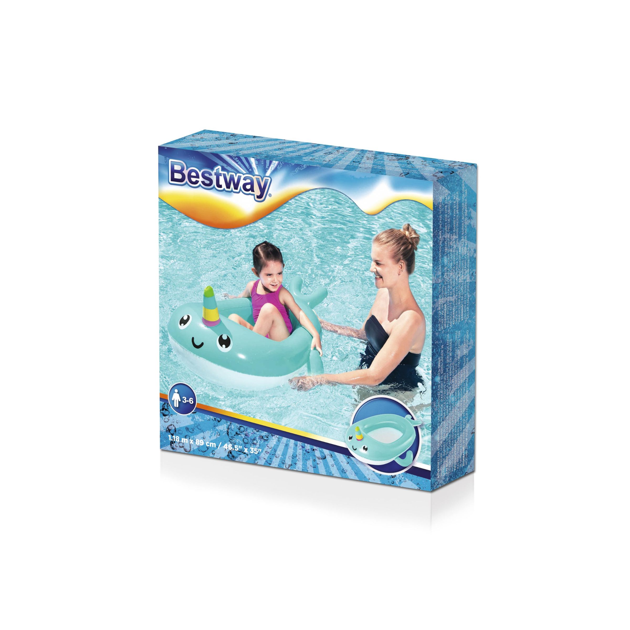 Bestway® 46.5" x 35"/1.18m x 89cm 独角鲸儿童船详情图8