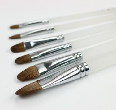 New wool brush 7 peacock blue combination with fan-shaped brush art painting set full figure
