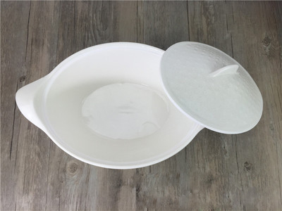 Wholesale creative covered oval double-ear relief soup bowls, household and hotel bowls, stewing cups, microwave high-temperature resistant tableware Specification image