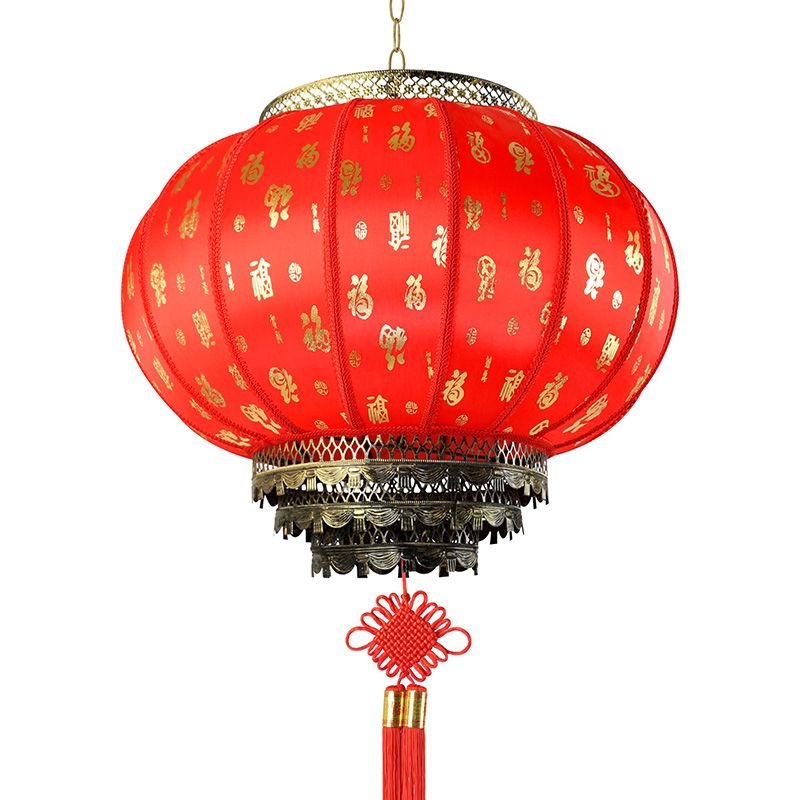 40 faux sheepskin red lanterns round, New Year's housewarming balcony decoration lanterns, hotel outdoor waterproof tea house chandeliers rotating Item Picture