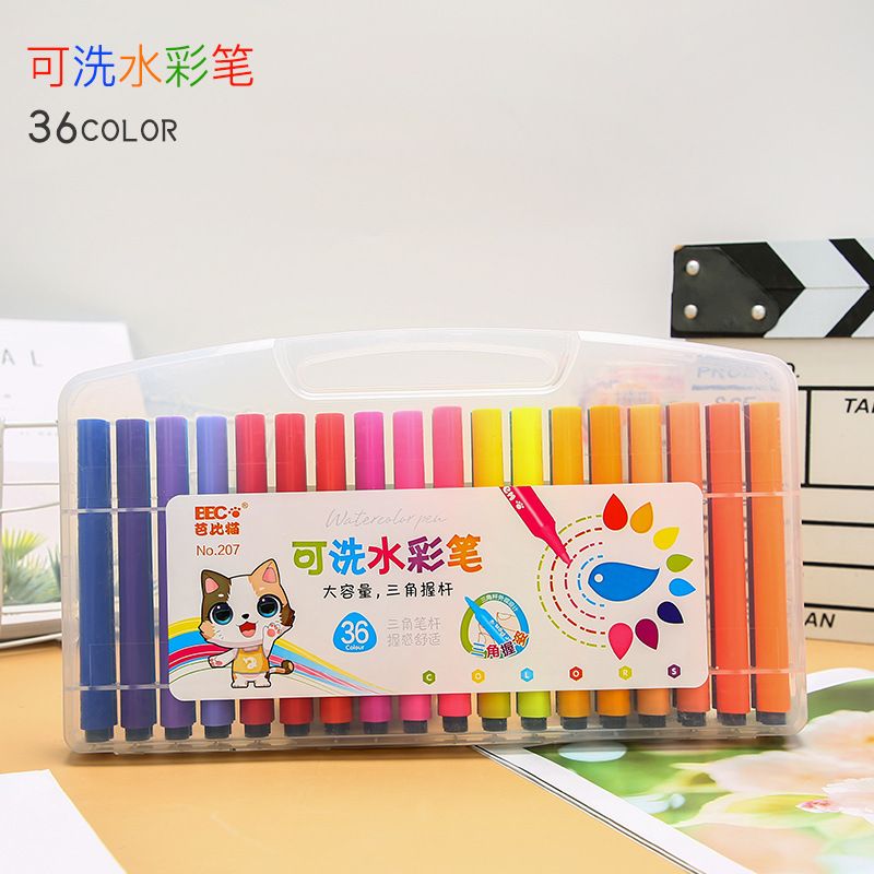 Paopyrene watercolor pen 36 color washable color pen student professional art painting triangle grip bar art supplies