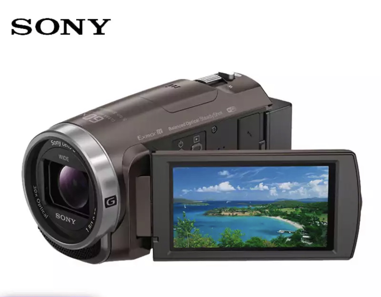 索尼（SONY） HDR-CX680家用高清数码摄像机 旅游婚庆 便携DV录像机白底实物图