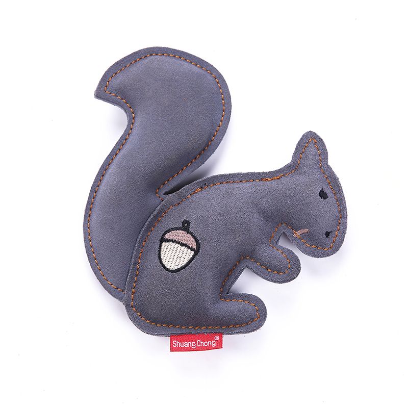 Pure cowhide toy squirrel style for dogs that are resistant to biting