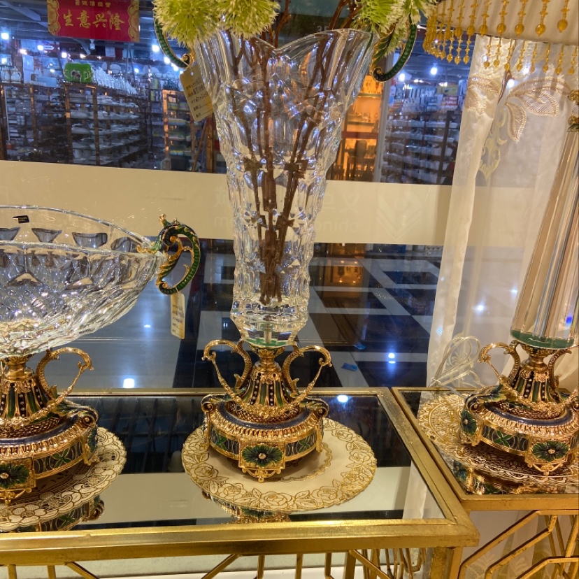 普罗旺斯花瓶珐琅彩浮雕花瓶插花干花平安纳福客厅办公室玄关摆件博古架装饰