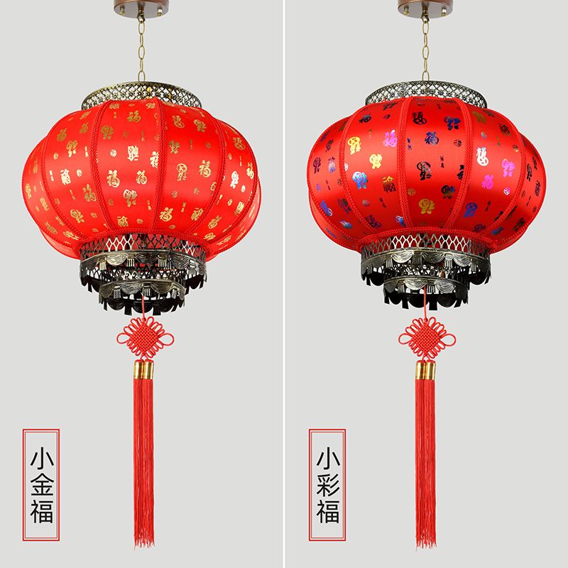 40 faux sheepskin red lanterns round, New Year's housewarming balcony decoration lanterns, hotel outdoor waterproof tea house chandeliers rotating Application Scenario