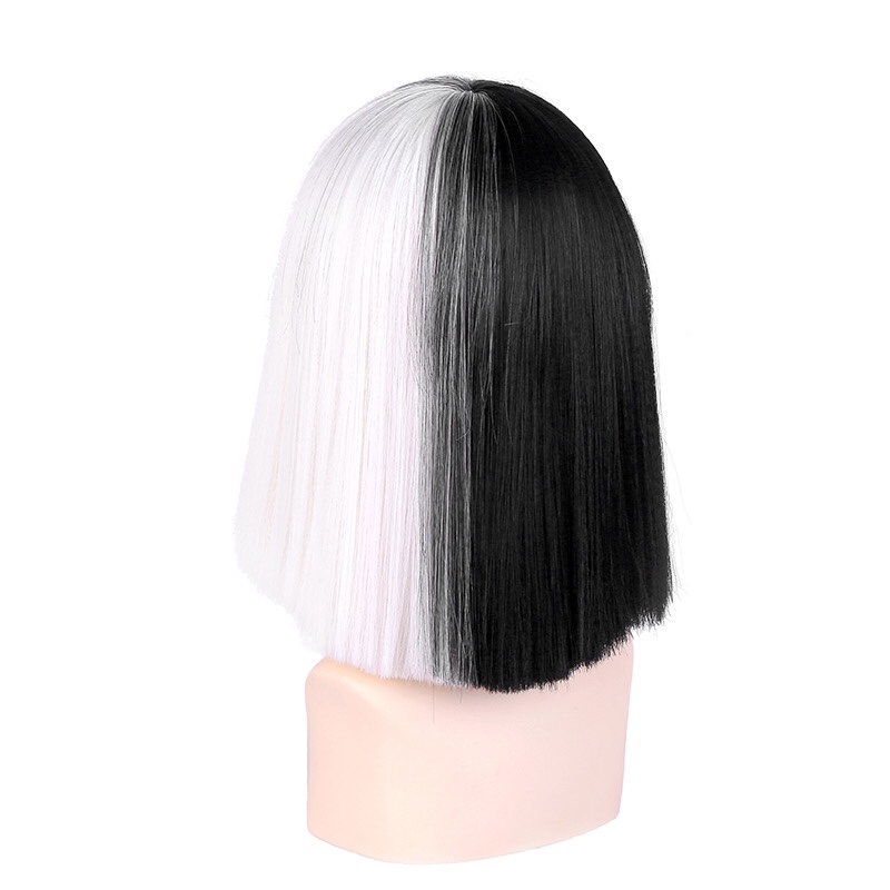 Black and white yin-yang curly hair details Picture