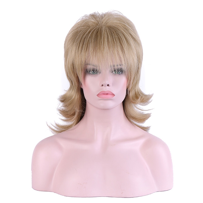 Long curly hair over a shoulder