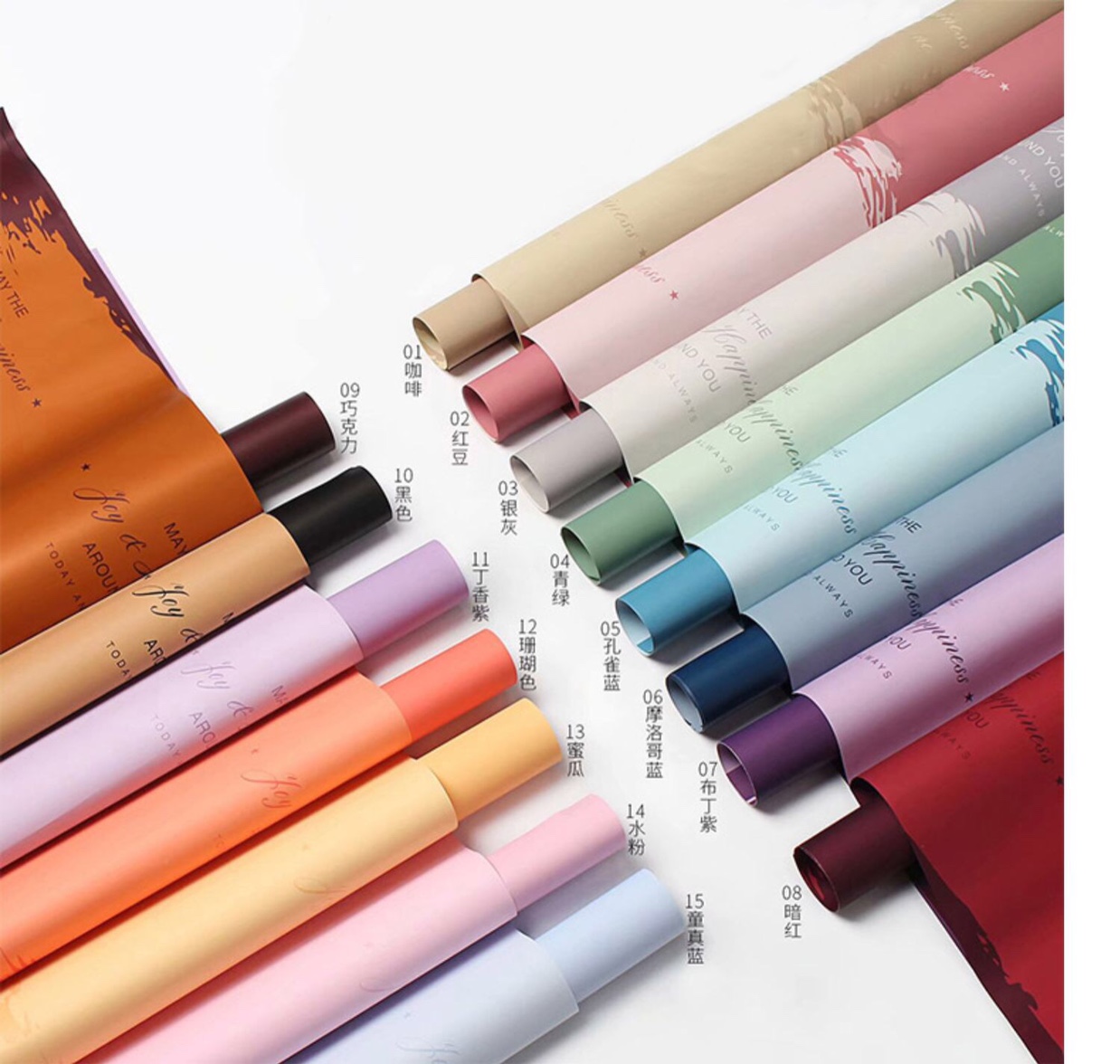 防水鲜花包装纸加厚情人节大花束英文包花材料韩式花店花艺资材料