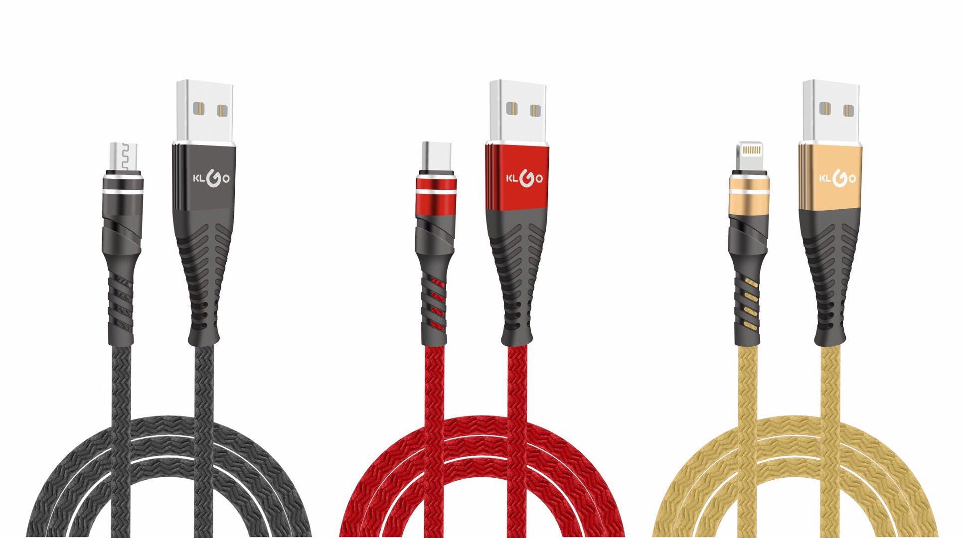 KLGO Cool brand fast charger data cable 2-meter data cable S-57 58 fast charging cable Mobile phone data cable Charging cable line in hand charging hassle-free high-speed transmission stable and durable
