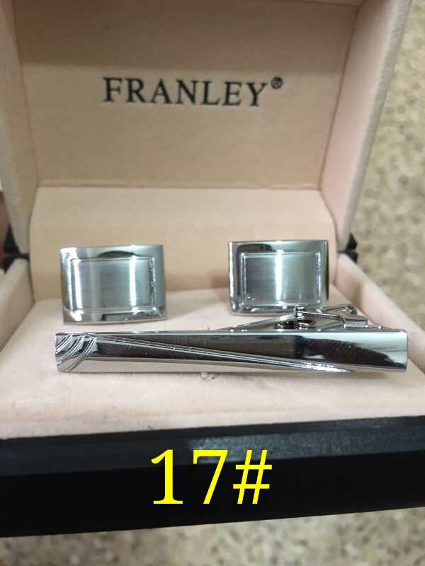 Silver brushed cufflinks with tie clips set CuffLinks Application Scenario