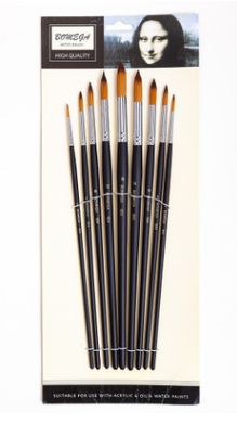 Cross-border hot plus long painting brush 9 copper tube frosted black rod oblique peak oil brush full figure