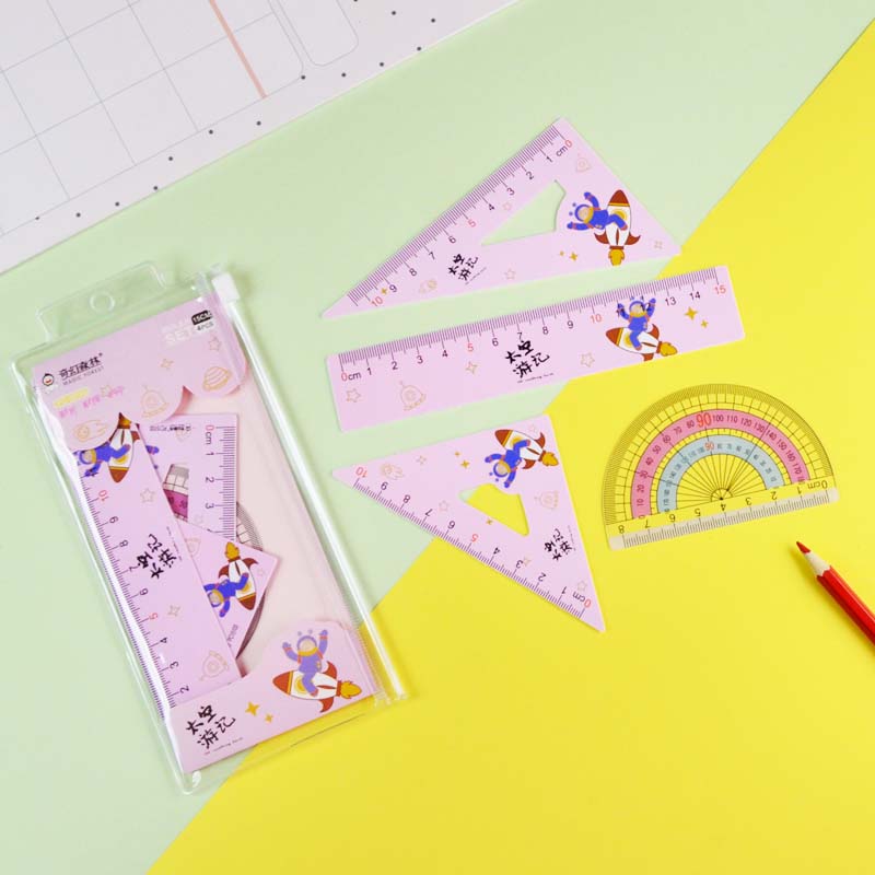 Factory direct sales of PVC ruler set, color ruler set, four-piece set Item Picture