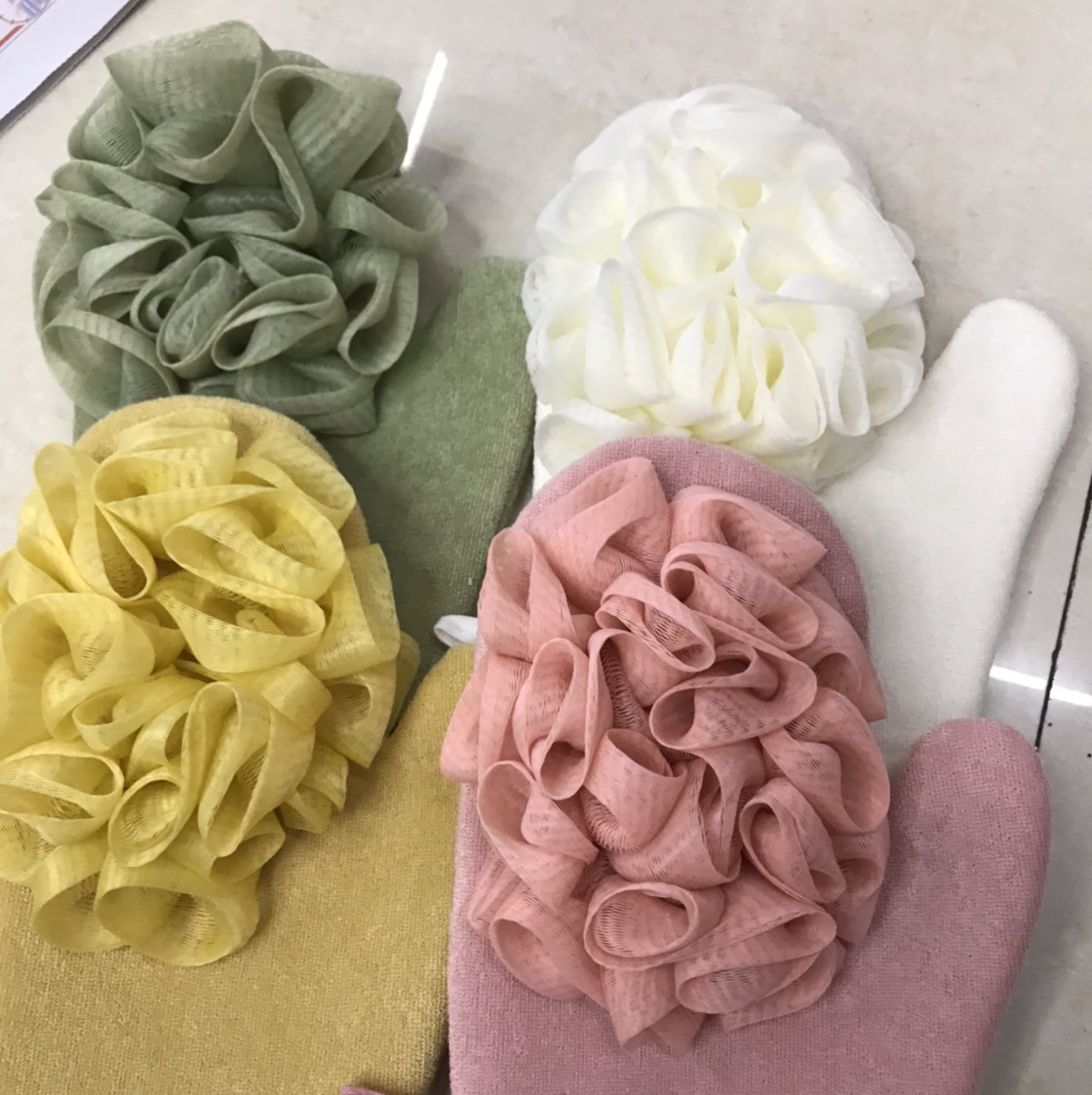 大拇指浴花搓澡巾