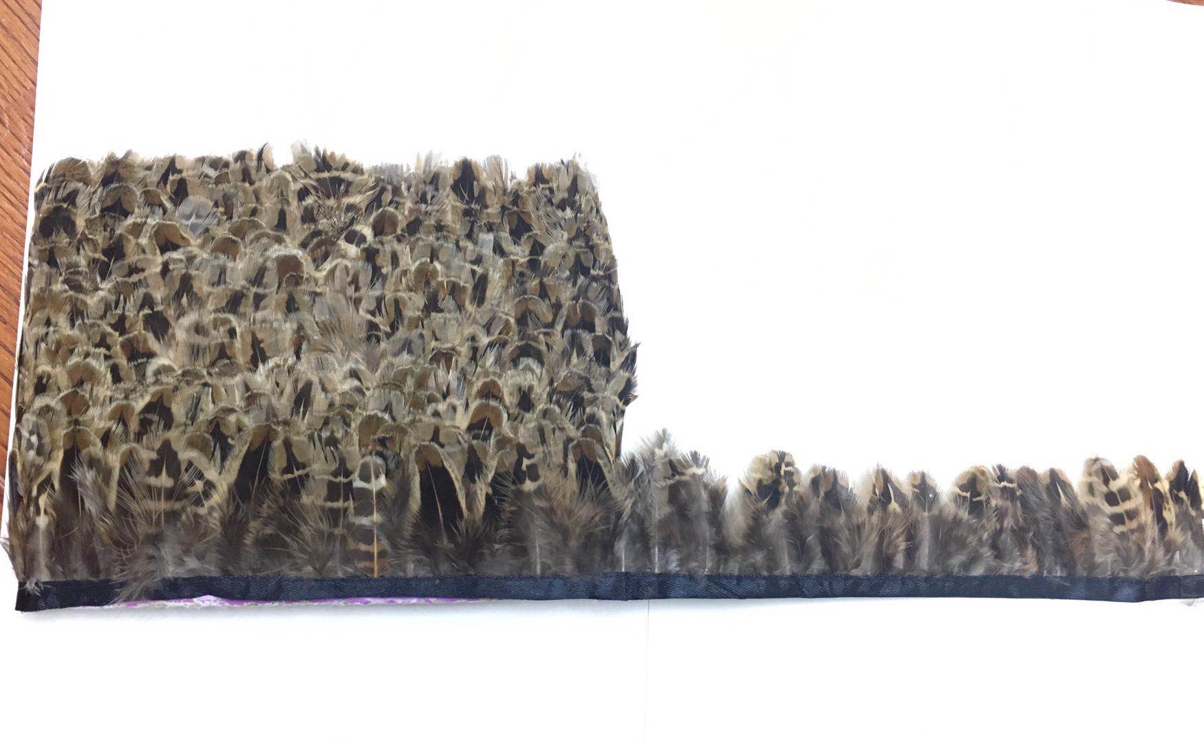 黑花羽毛花边，自然色，尺寸：5cm，10米/包，4元一米产品图