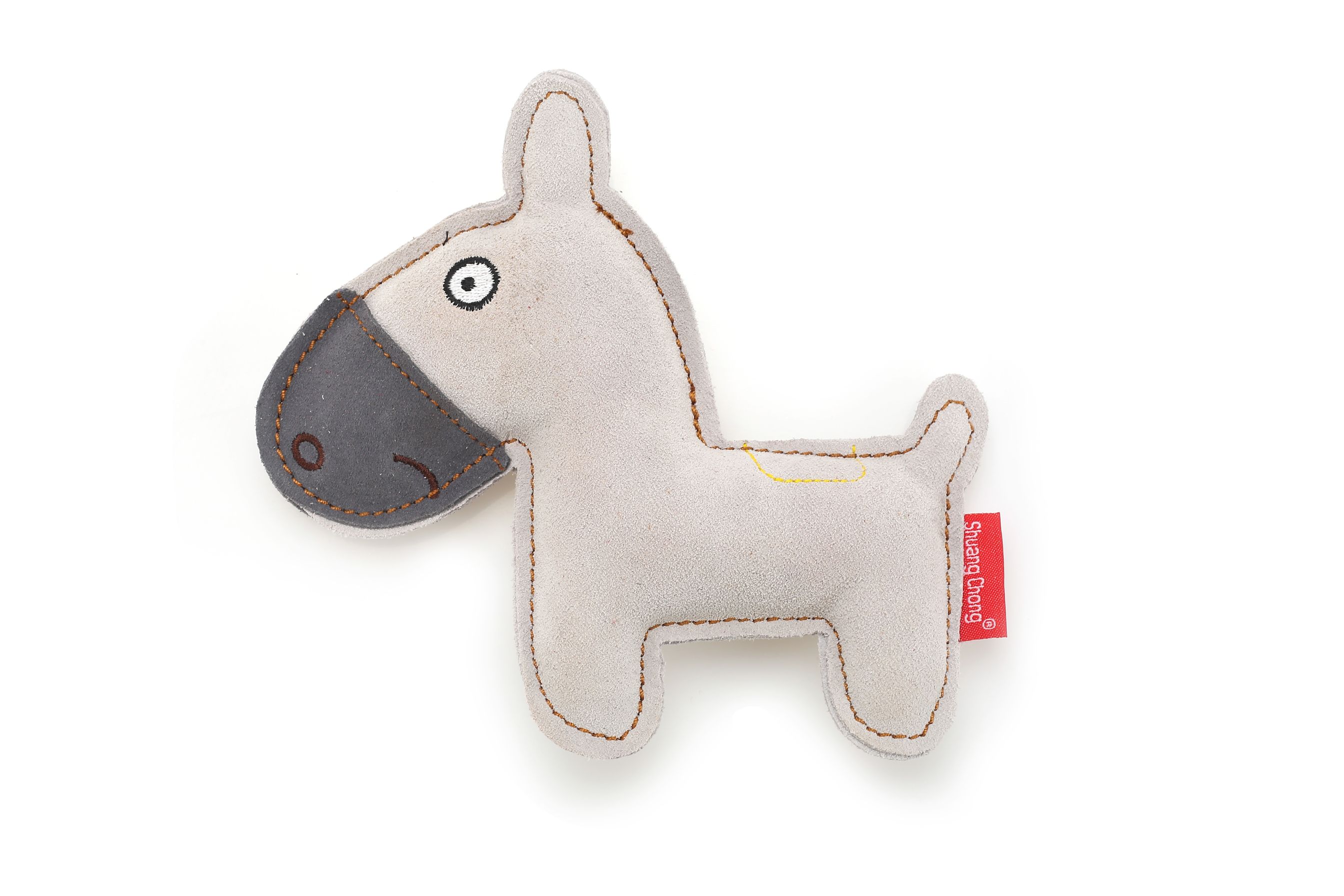 A pure cowhide toy for a little horse that is resistant to biting