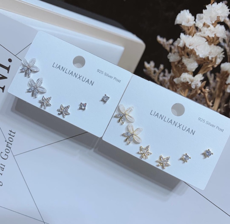 经典微镶元宝925防过敏6件套