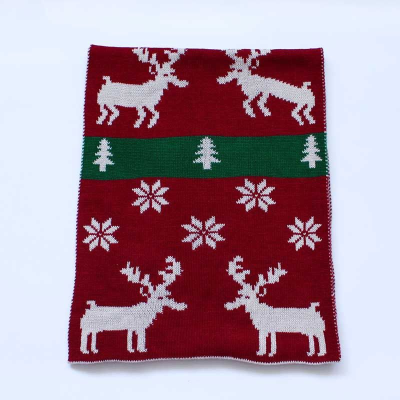 圣诞节小鹿针织围巾详情图1