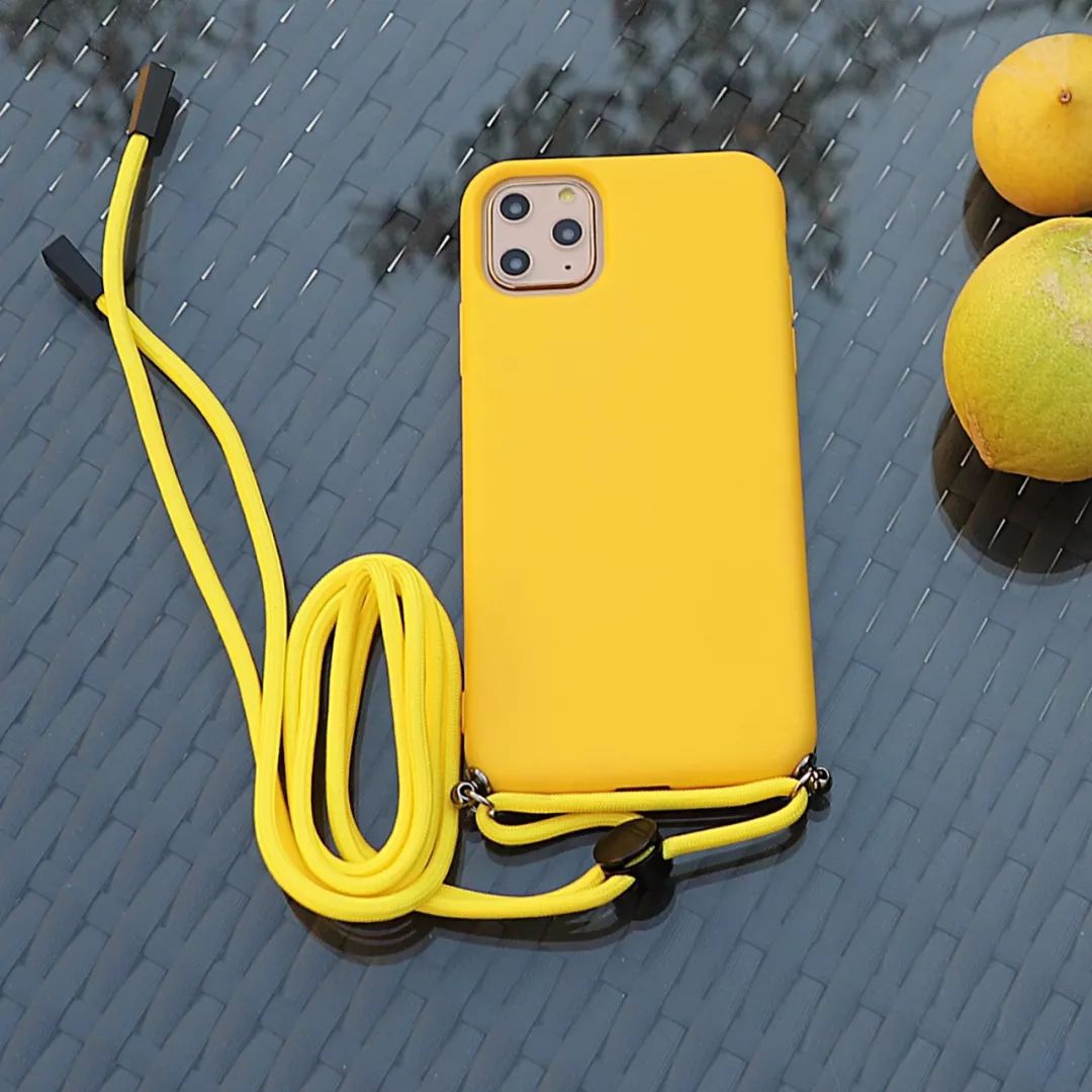 Liquid silicone phone case with a rope details Picture