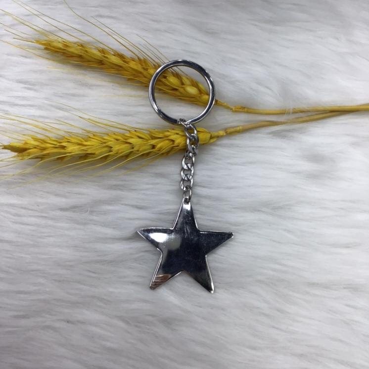 Five-Pointed Star Smooth Keychain Gallman 044 Stainless Steel