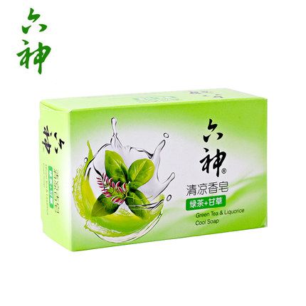 Liushen Cooling Soap (Green Tea + Licorice) 90g removes stickiness and provides a refreshing and cool sensation details Picture
