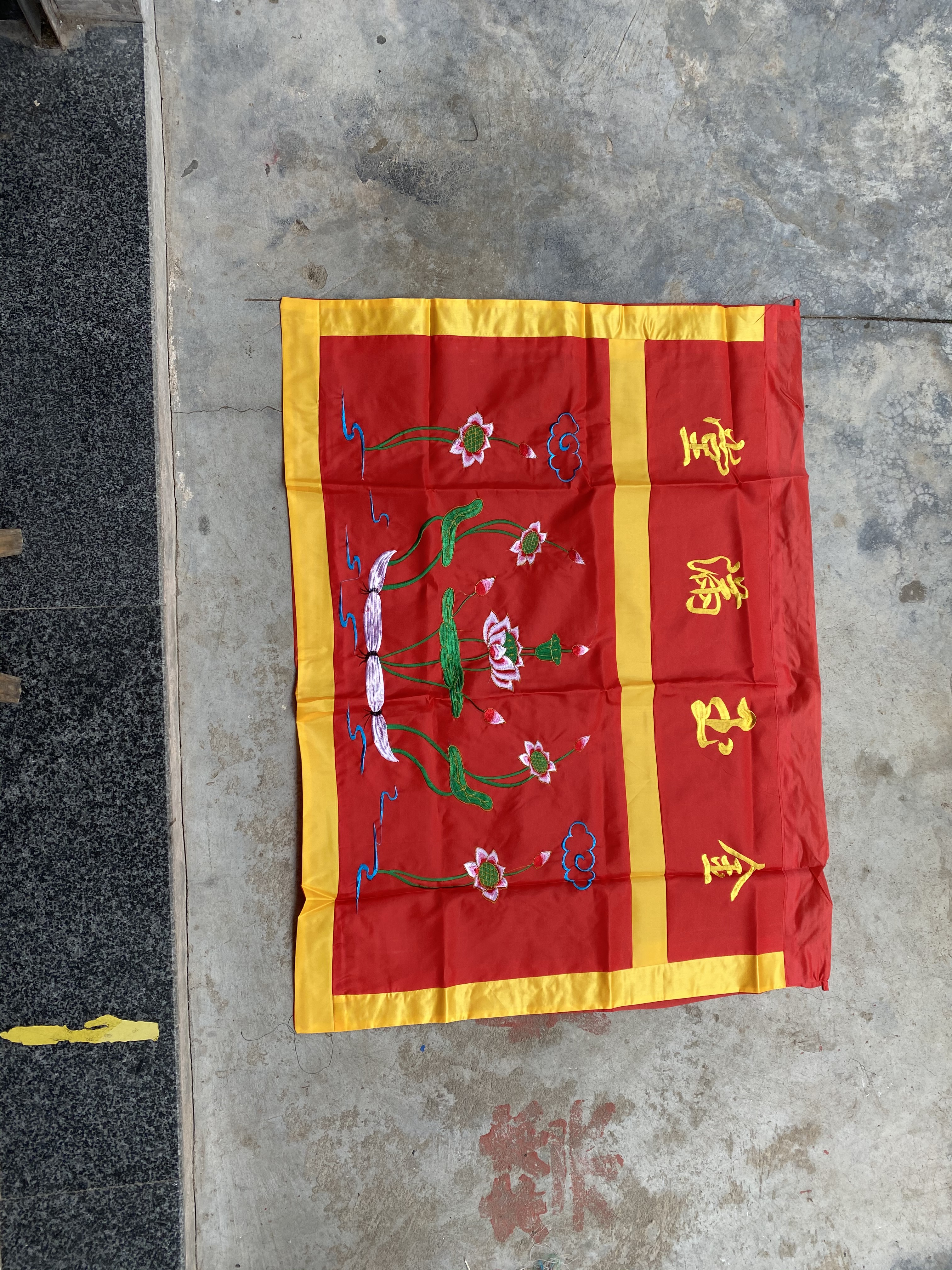 Lotus flowers around the table undefined