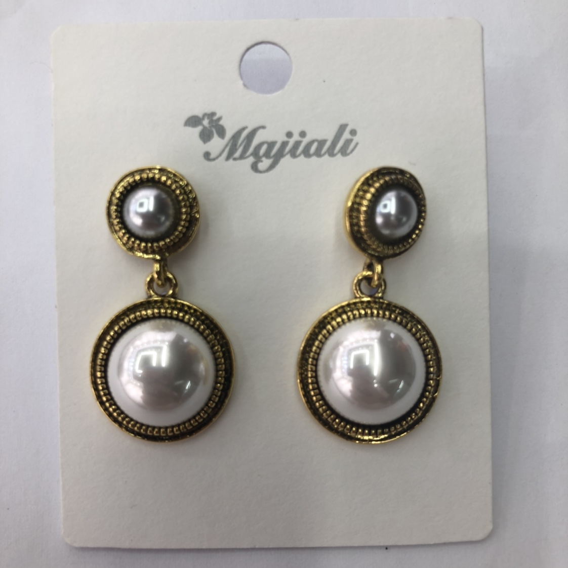 Vintage Pearl Pendant Earrings