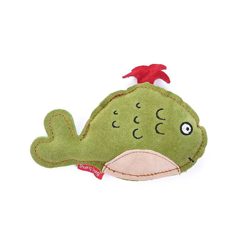 Pure cowhide toy for dogs, whale-style Specification image