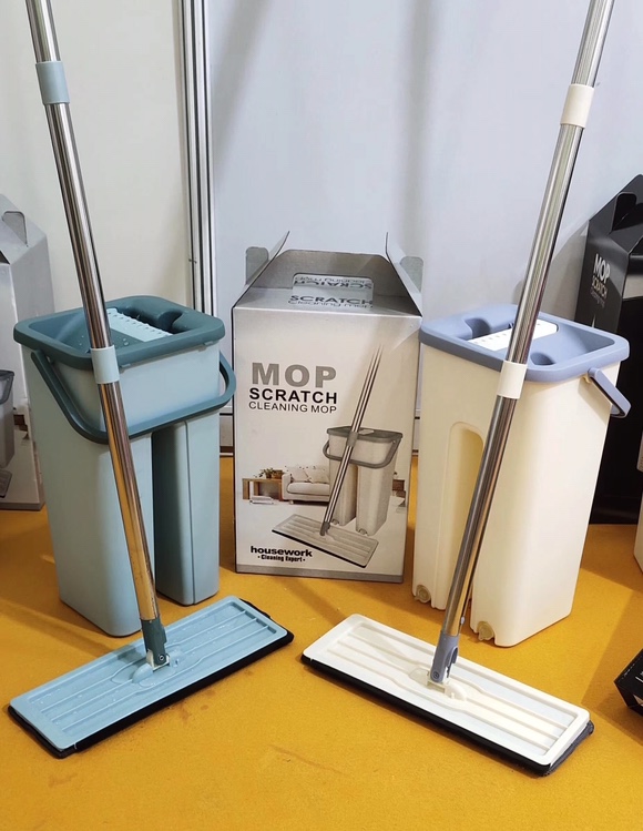 Hands-free dry and wet mop Lazy scraper Mop bucket Household mop bucket rotating flat mop floor thumbnail