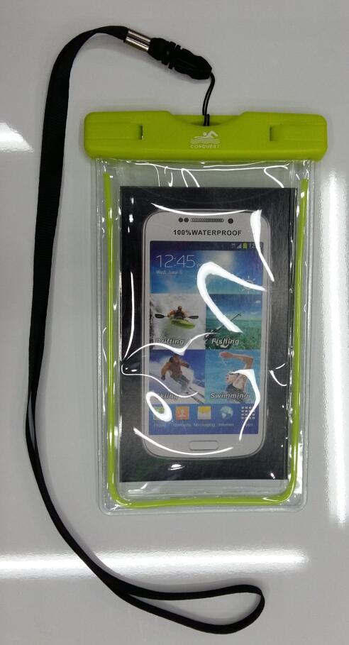 搏路CONQUEST夹子封口防水袋手机防水套夜光手机袋绿色图