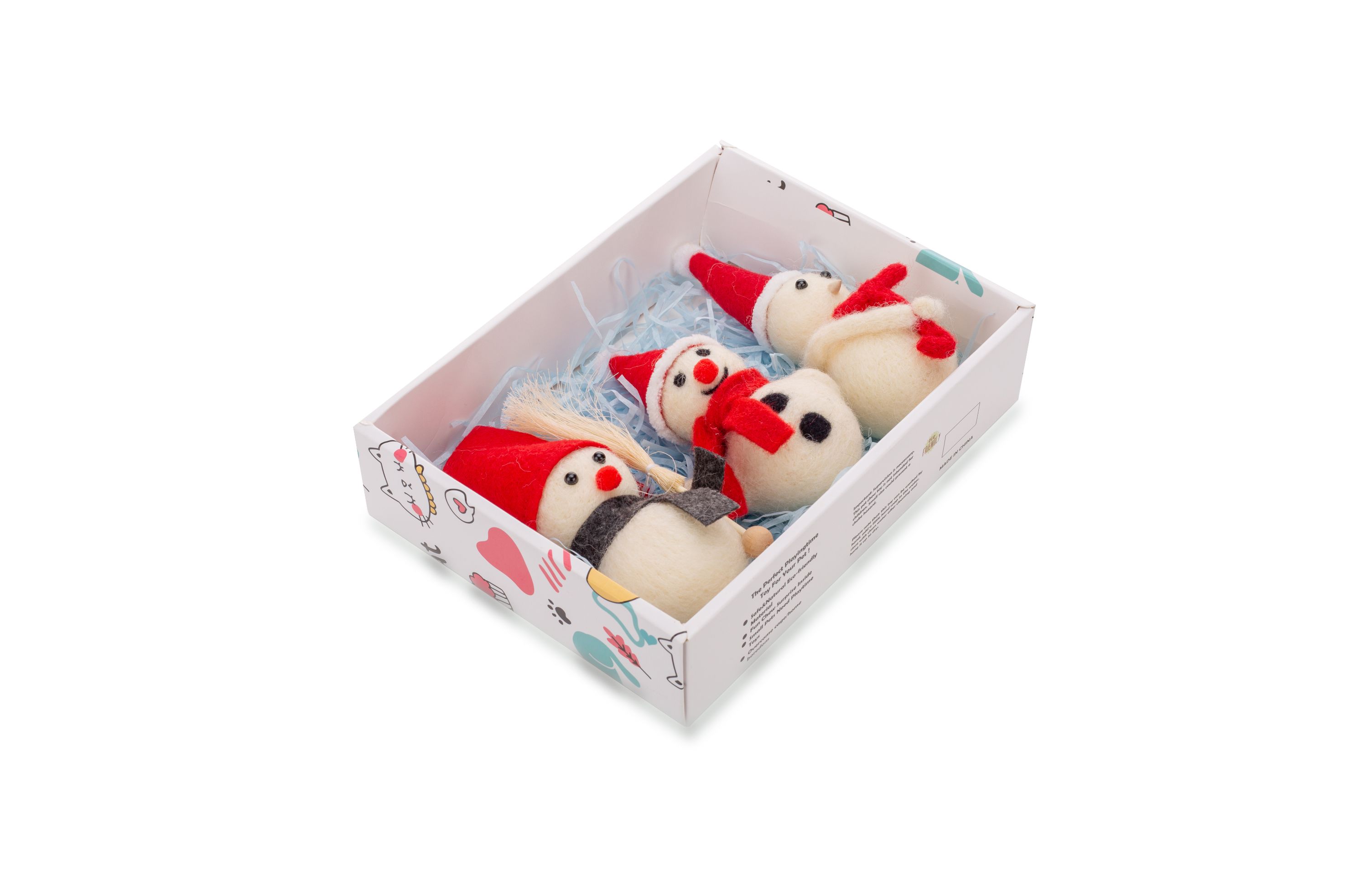 猫咪纯手工纯羊毛，内含猫薄荷圣诞套装