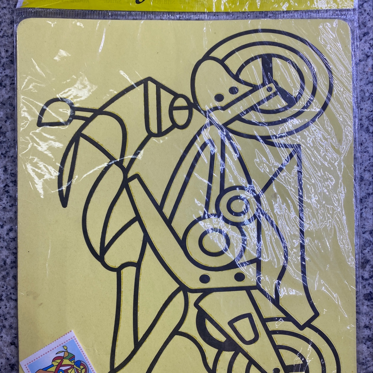Huge sand painting with yellow bottom thumbnail
