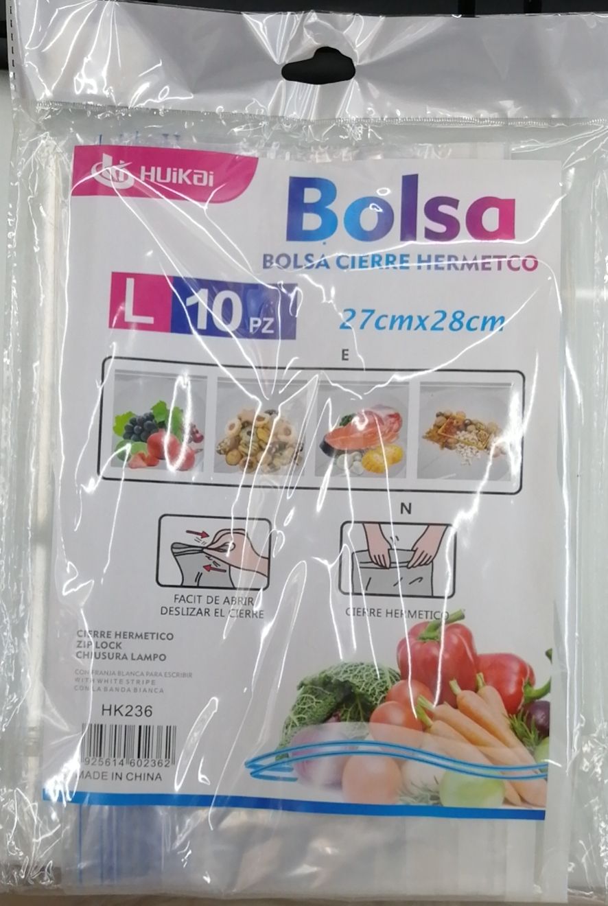 HK236 27*28cm 10pc 双条自封袋 食品保鲜袋 密封袋