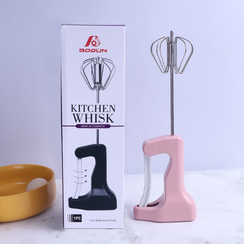 New semi-automatic egg beater, hand-press rotary manual batter mixer, stainless steel kitchen baking small tool Application Scenario