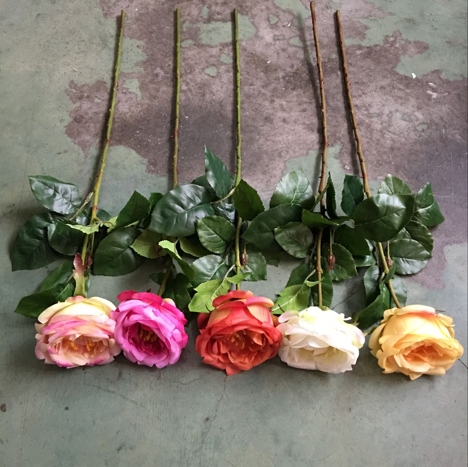 New real object shooting simulation flower single-head Royal British rose artificial flower wholesale in Yiwu high-end single-stem flower AF1099 Royal British rose pic 7