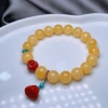 11mm natural chicken fat yellow beeswax bracelet Specification image