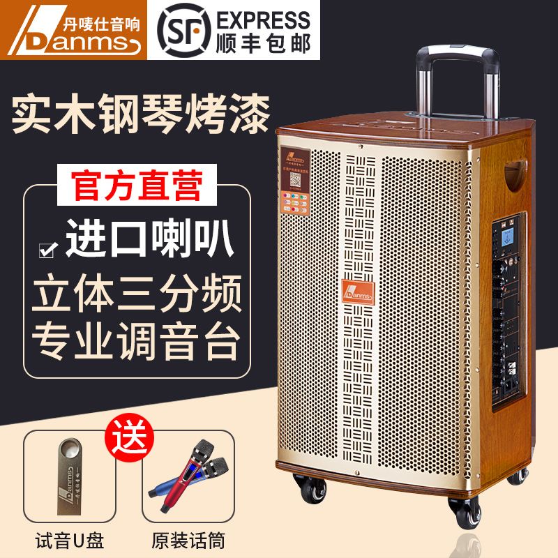 丹唛仕户外音响带无线话筒K歌大功率演出直播拉杆式广场舞音箱详情图1