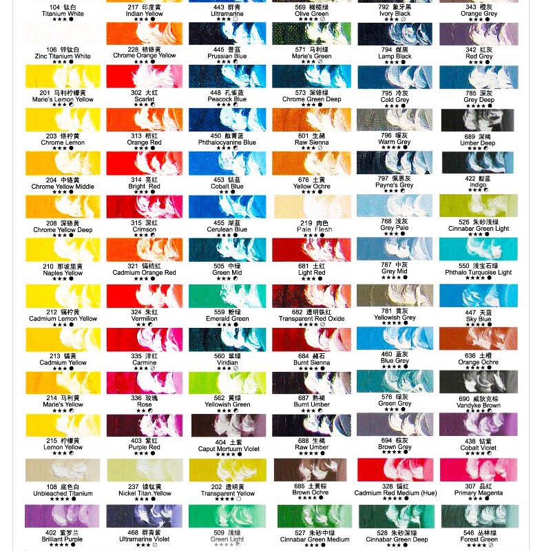 Marley Oil Paints Beginner 170ml Large Tube Artist 12-Color and 24-color Single Tube Set of Art Paints undefined