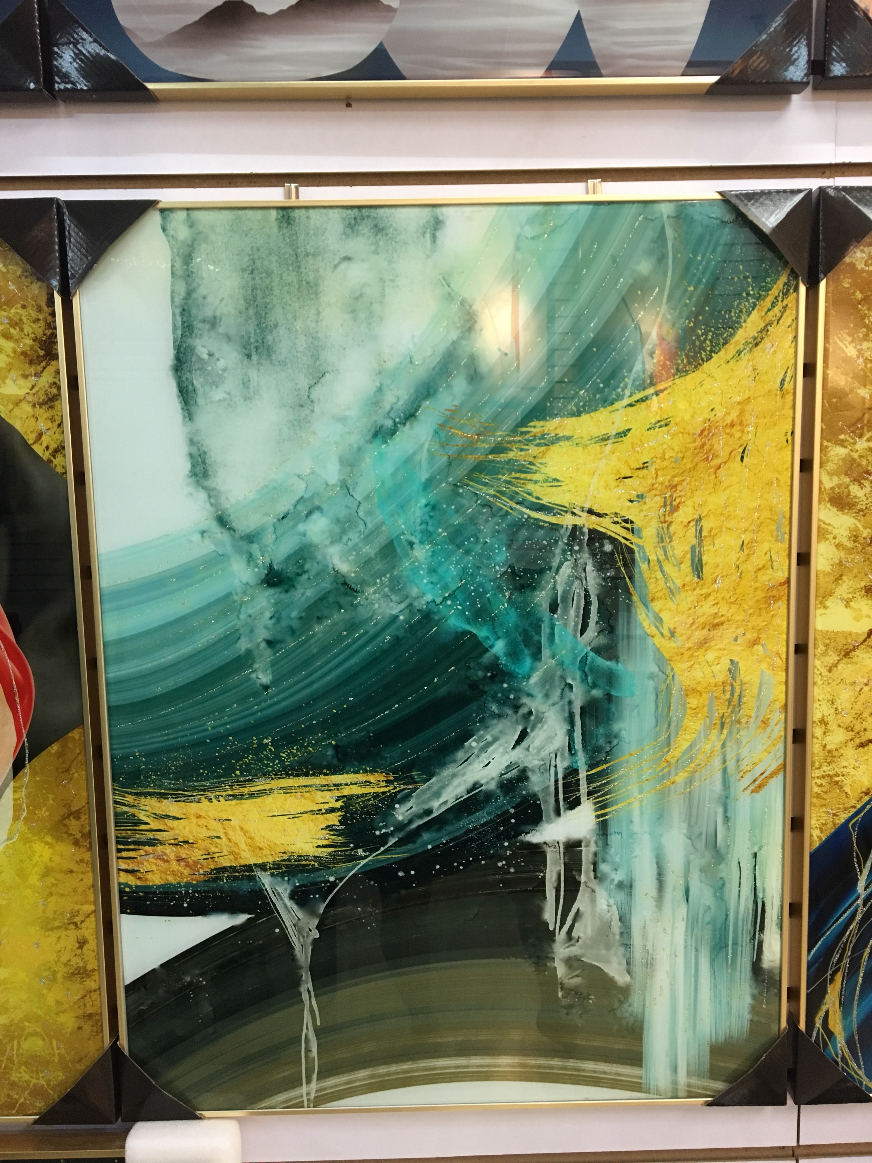 冰晶画玻璃画现代简约风格装饰画客厅沙发背景墙挂画详情图3
