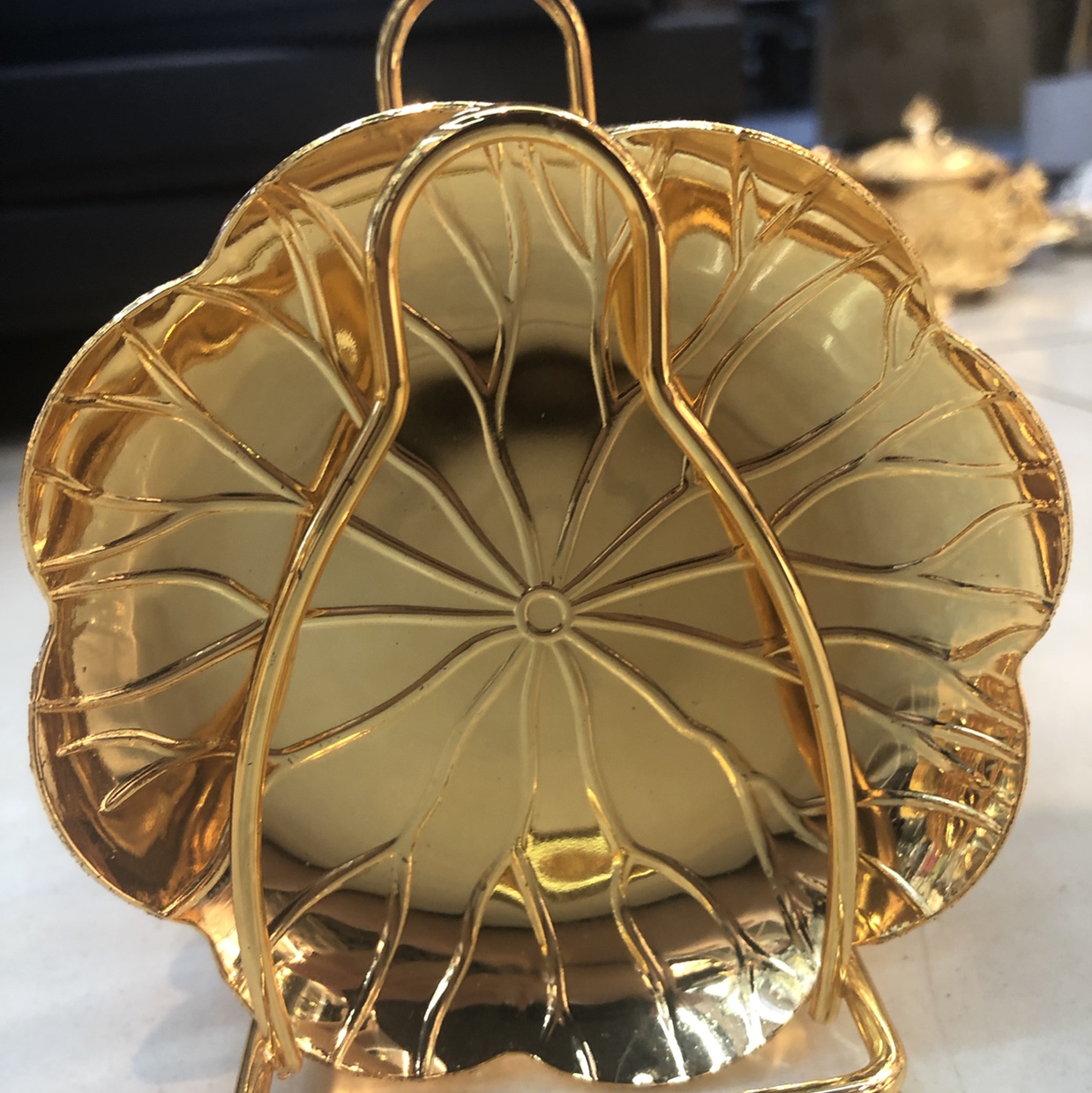 小碟子花朵形状餐盘碟子水果盘金色蝶子餐垫穆斯林餐具