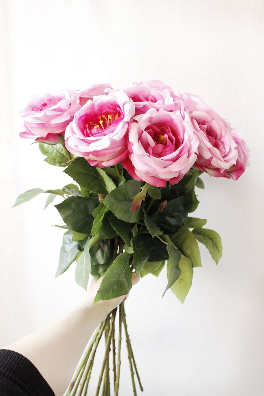 New real object shooting simulation flower single-head Royal British rose artificial flower wholesale in Yiwu high-end single-stem flower AF1099 Royal British rose pic 3